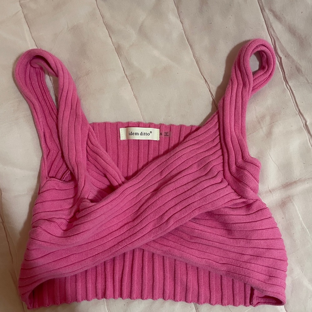 Pink Ribbed Women's Top